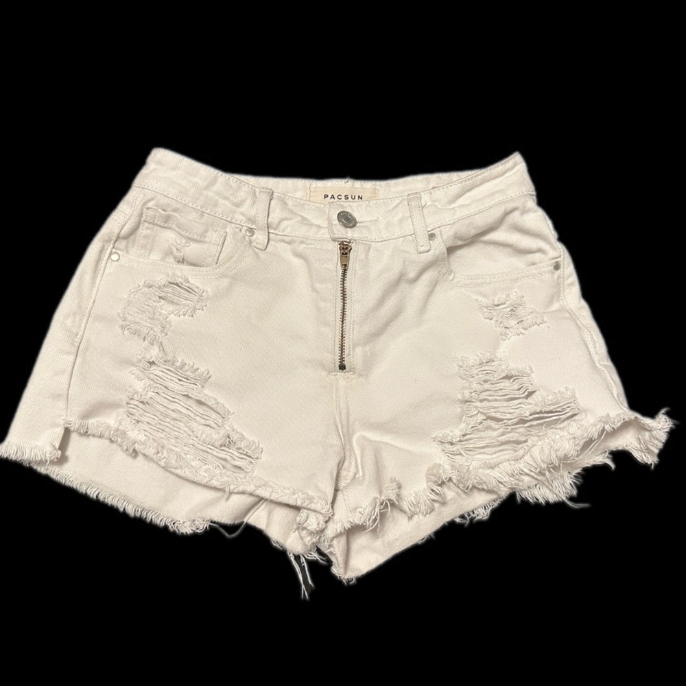 PacSun white hi rise Jean shorts